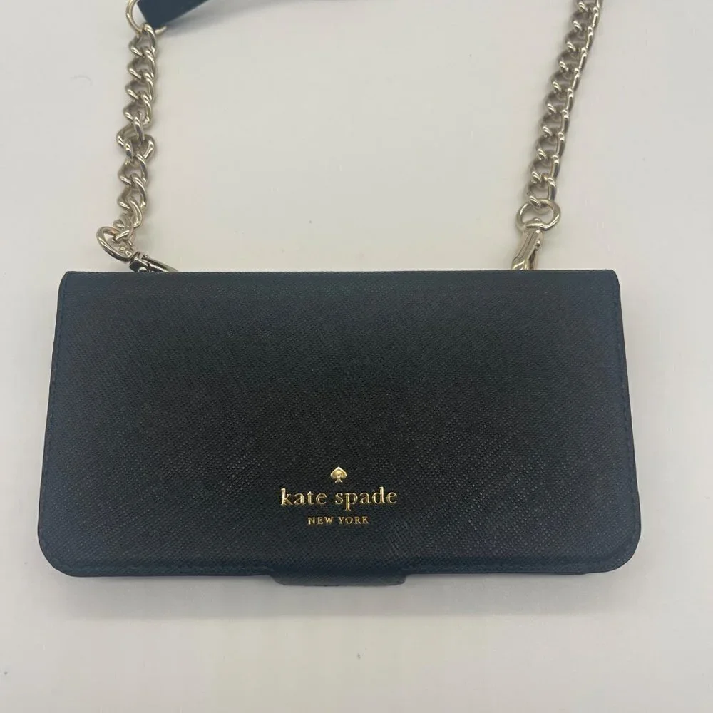 Kate Spade Saffiano Leather iPhone X Crossbody Wallet – Black
